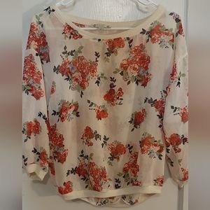 Floral see through shirt